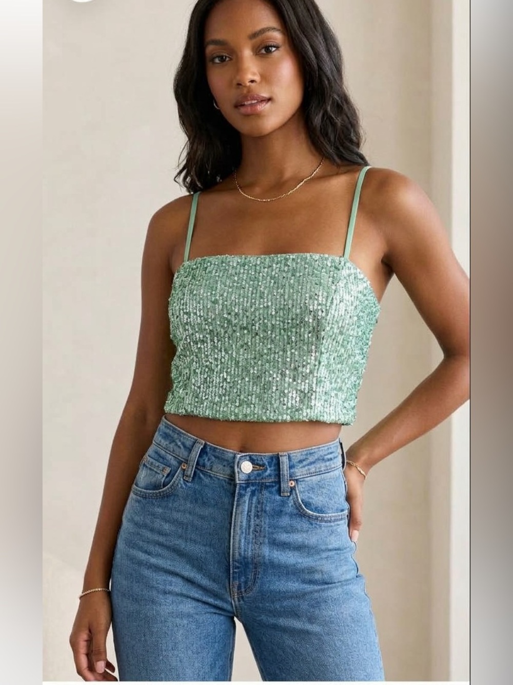 Express Sequin Crop Top new with tags